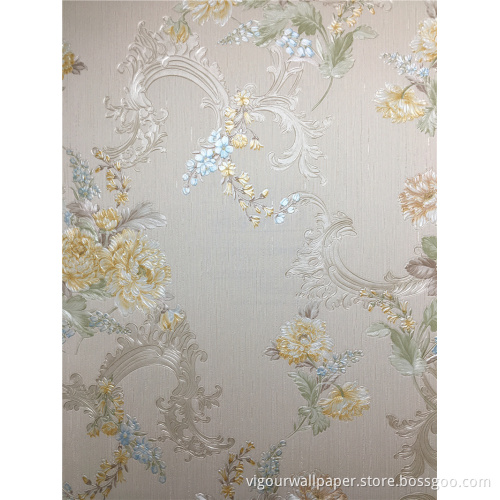 PVC Vinyl tapet Bedroom Flower Design Wall Covering